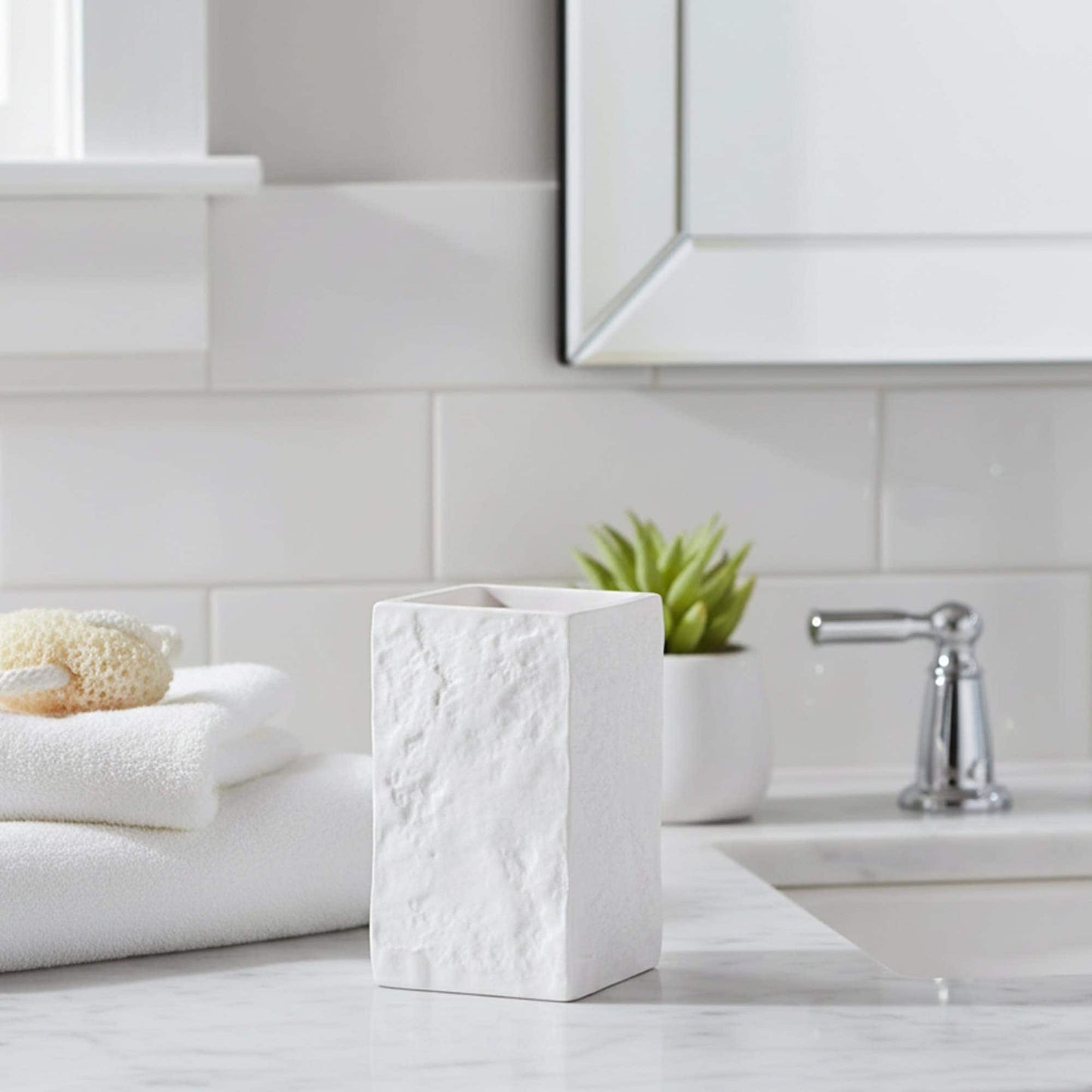 Collection Stone Effect Bath Accessory Set-4 Pieces