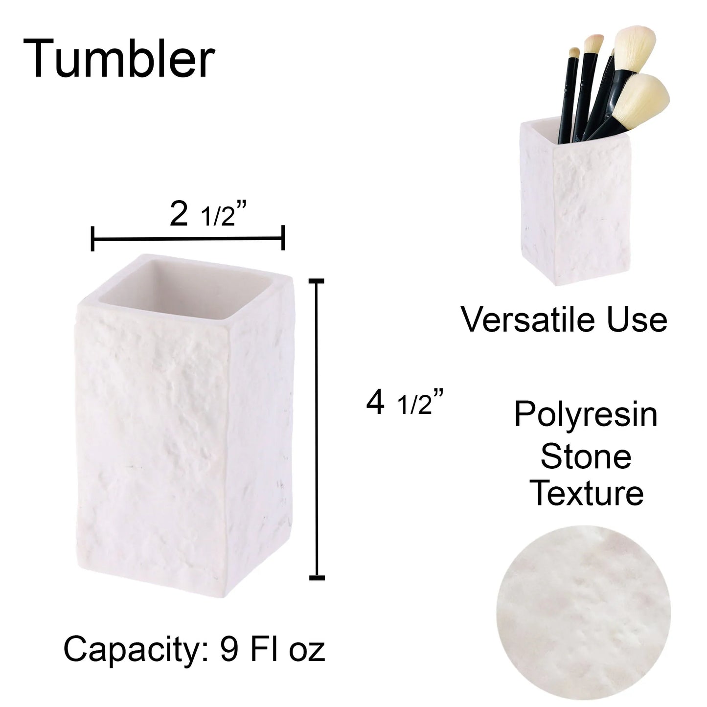 Collection Stone Effect Bath Accessory Set-4 Pieces