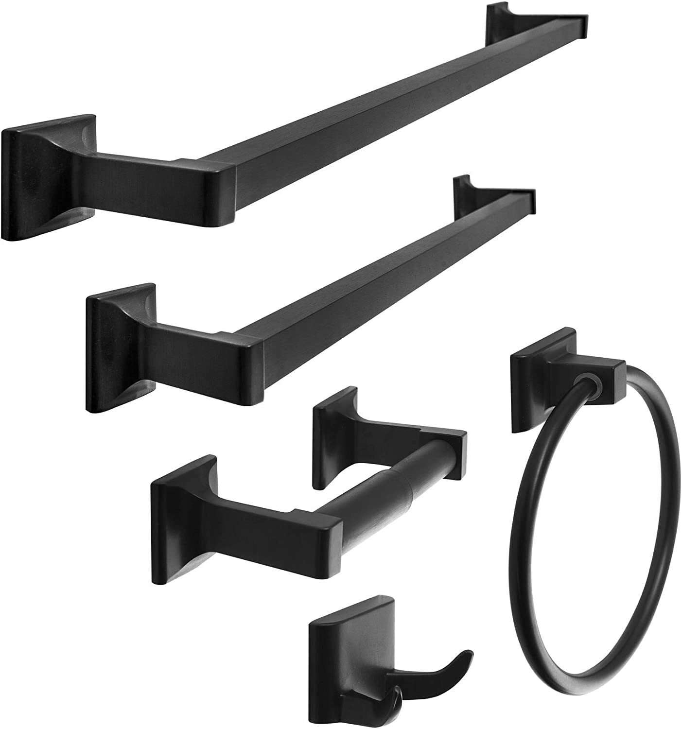 5 Pcs Bathroom Hardware Set Heavy Duty Hook Toilet Paper Holder Towel Ring Bar