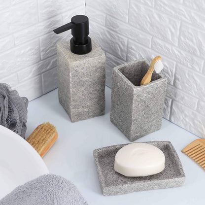 Collection Stone Effect Bath Accessory Set-4 Pieces