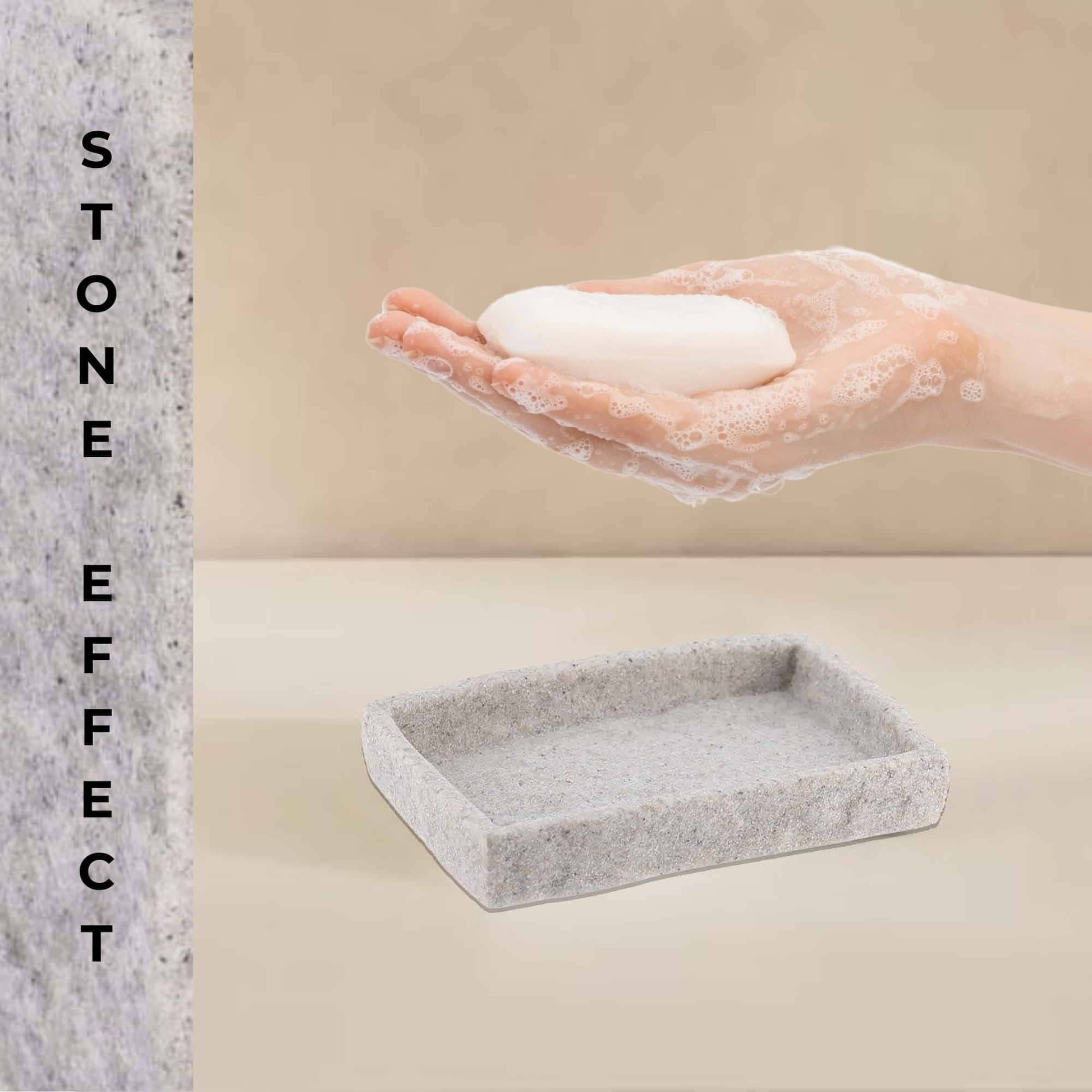 Collection Stone Effect Bath Accessory Set-4 Pieces