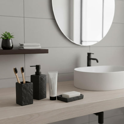 Collection Stone Effect Bath Accessory Set-4 Pieces