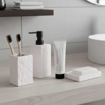 Collection Stone Effect Bath Accessory Set-4 Pieces