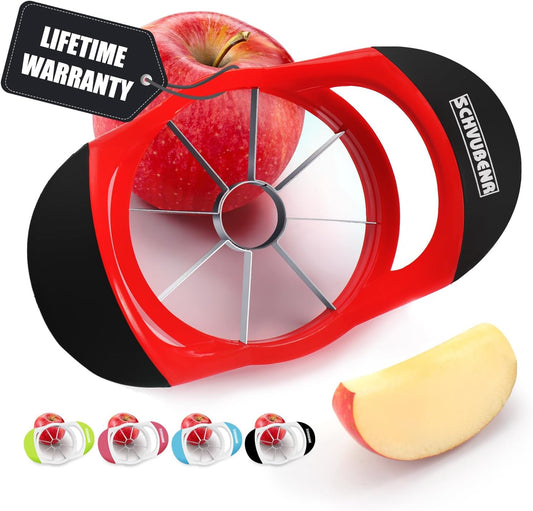 3.5 Inch Apple Slicer - Professional Apple Cutter - Stainless Steel Apple Corer - Super Sharp Apple Slicer and Corer - Apple Tool with 8 Sharp Blades(Red)