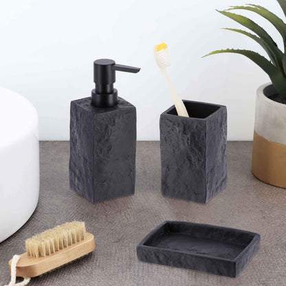 Collection Stone Effect Bath Accessory Set-4 Pieces
