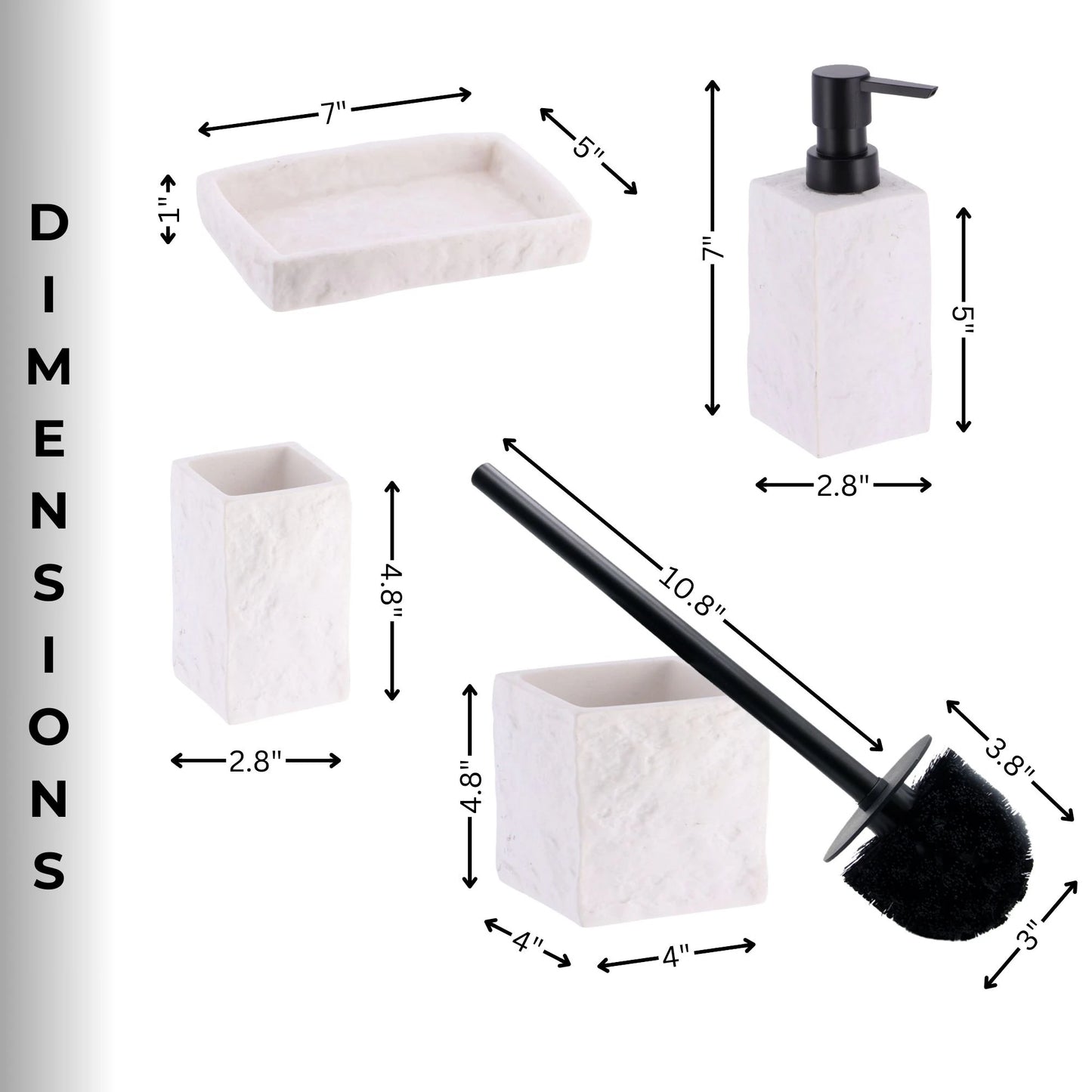 Collection Stone Effect Bath Accessory Set-4 Pieces