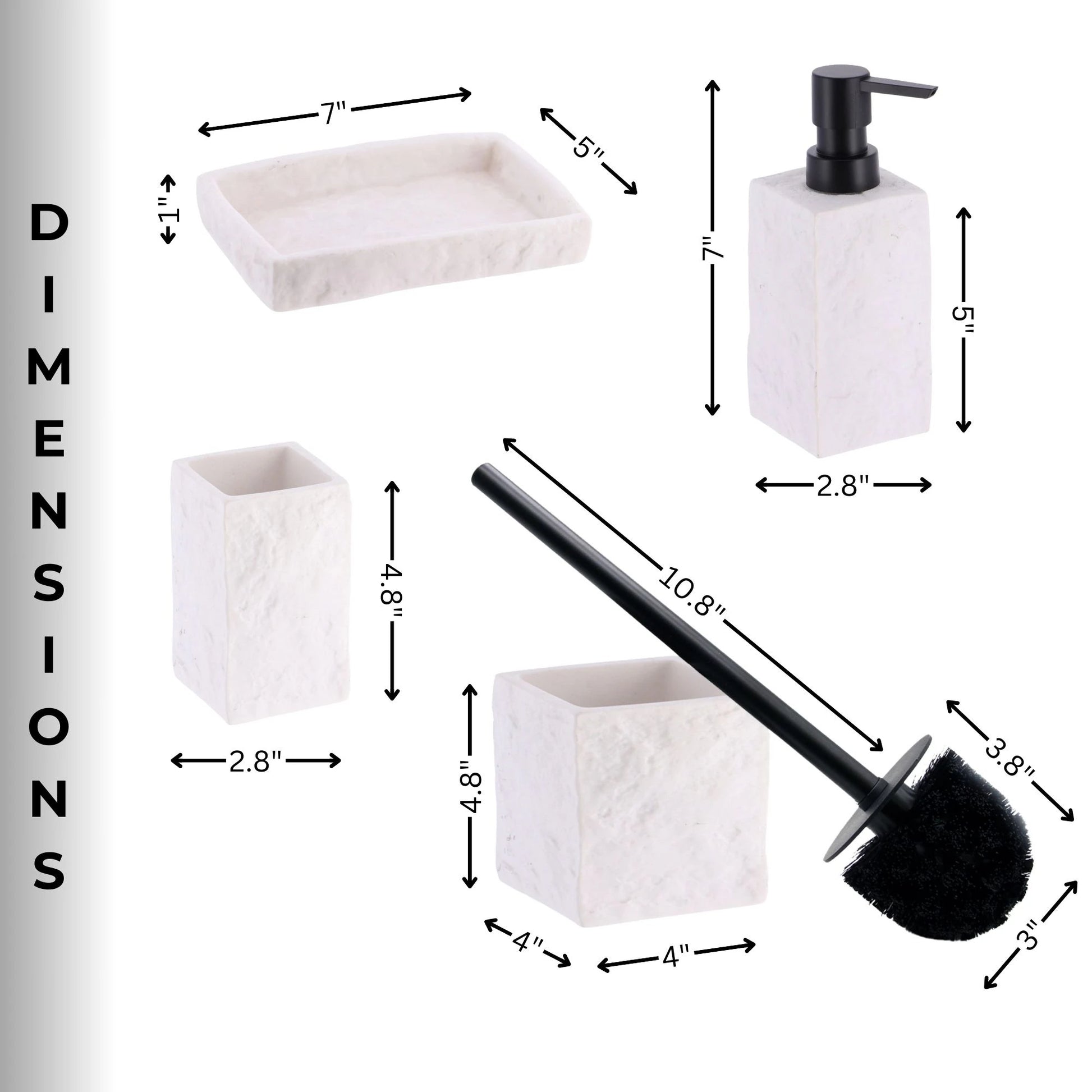 Collection Stone Effect Bath Accessory Set-4 Pieces