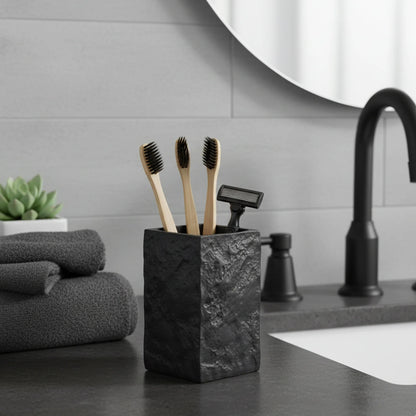 Collection Stone Effect Bath Accessory Set-4 Pieces