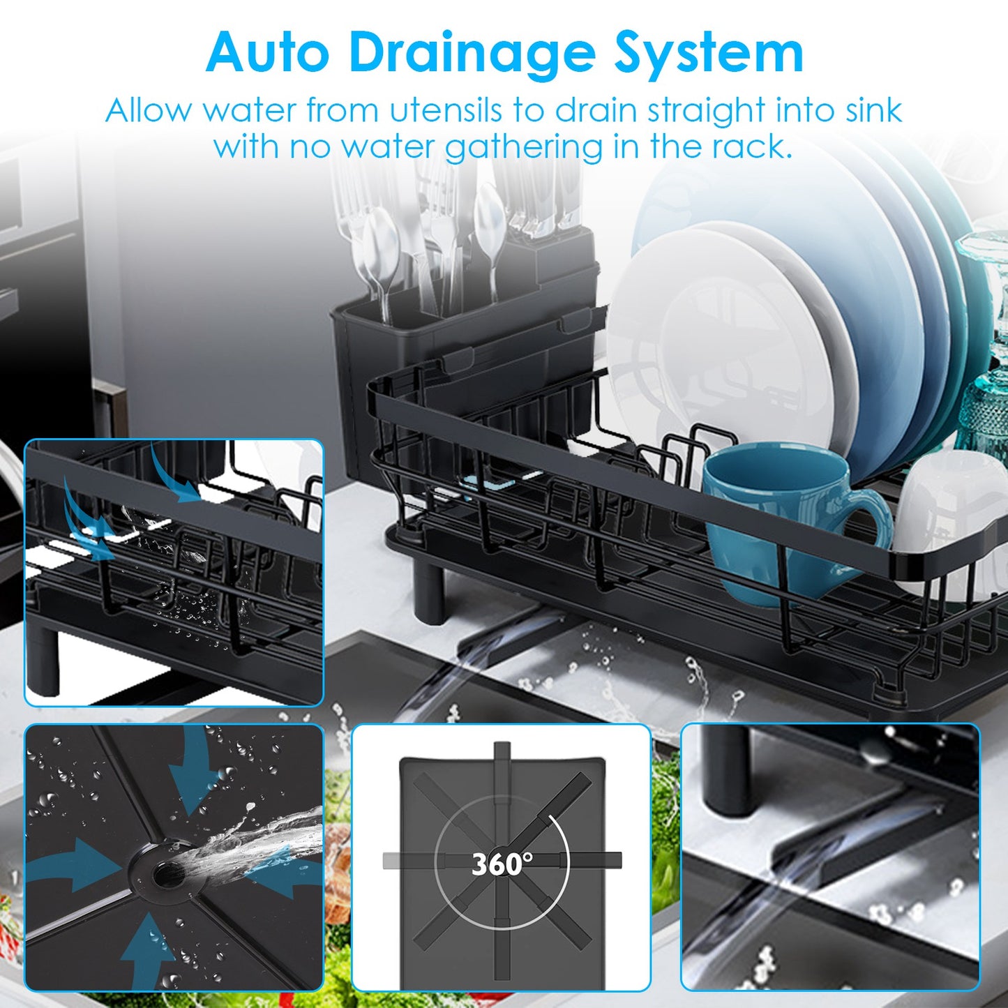 AquaDrain Dish Organizer