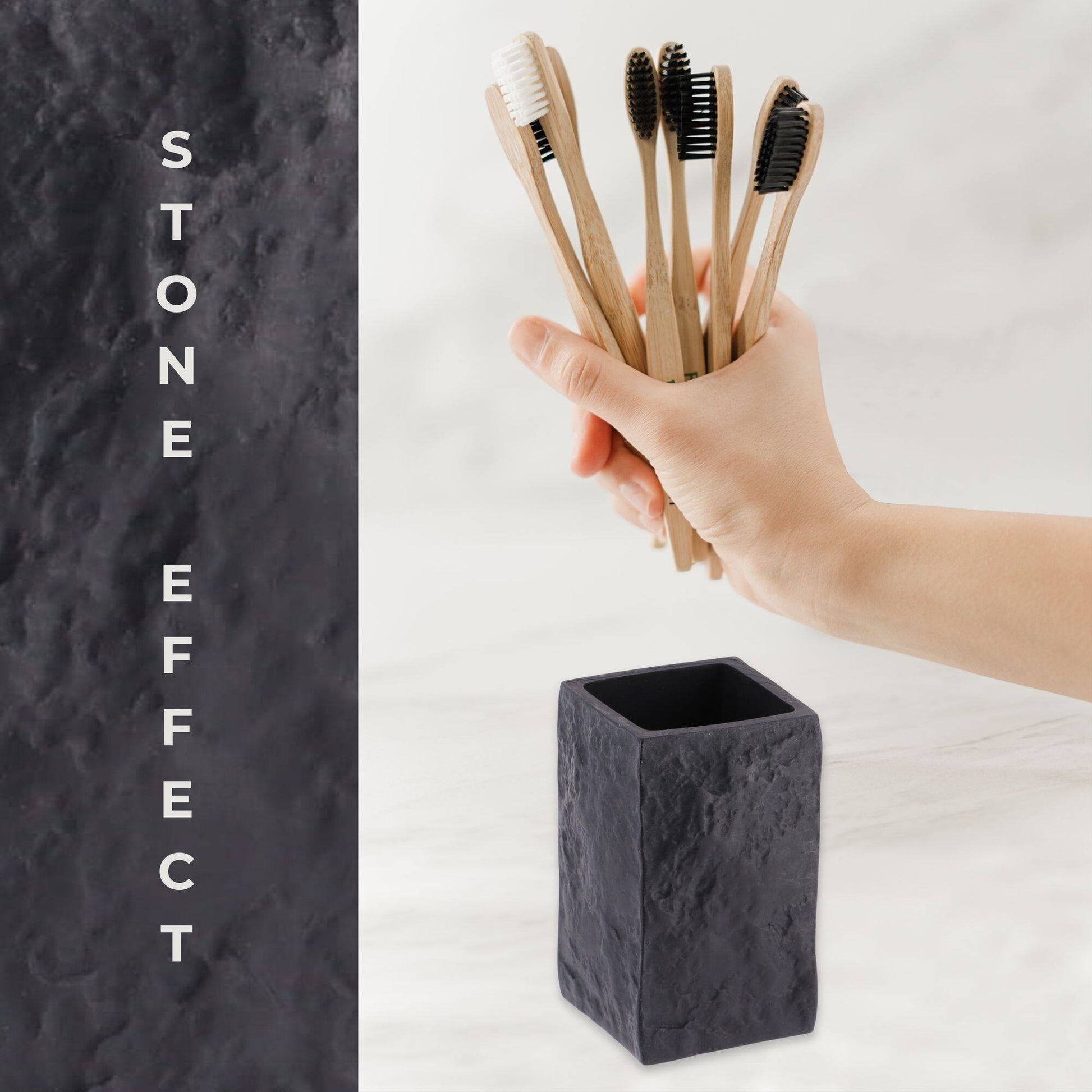 Collection Stone Effect Bath Accessory Set-4 Pieces