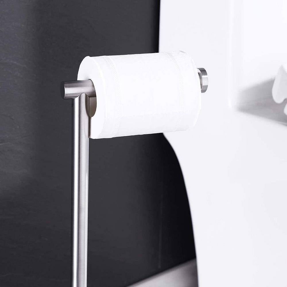 Freestanding Toilet Paper Holder in Brushed Finish