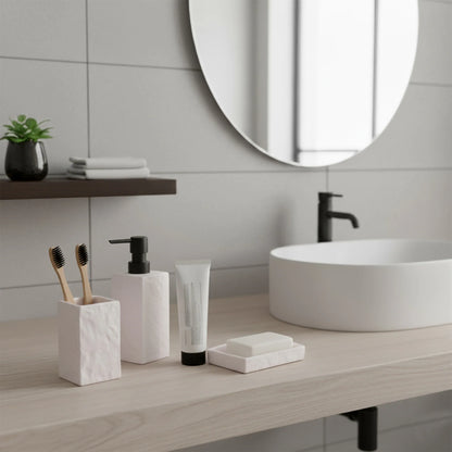 Collection Stone Effect Bath Accessory Set-4 Pieces