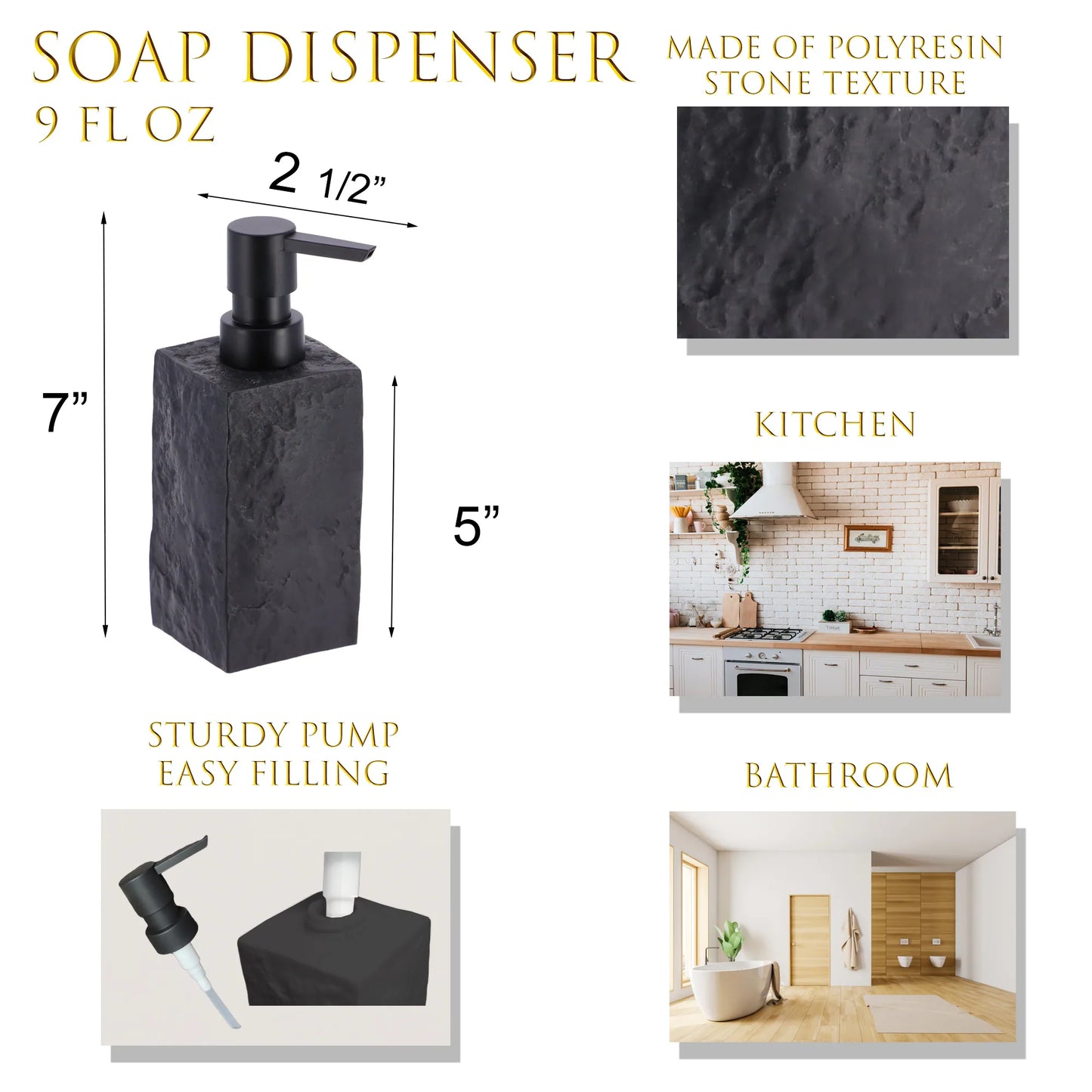 Collection Stone Effect Bath Accessory Set-4 Pieces