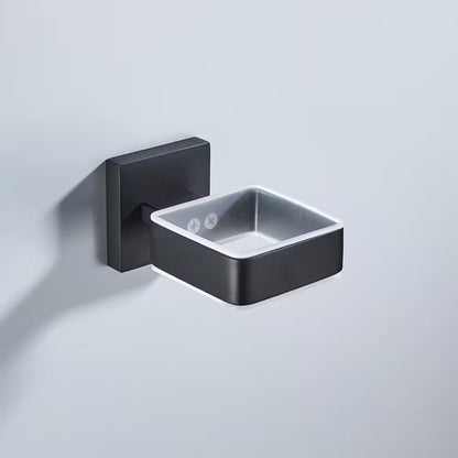 Wall Mounted Toothbrush Holder Tumbler Holder Bracket in Matte Black for Toilet and Bathroom