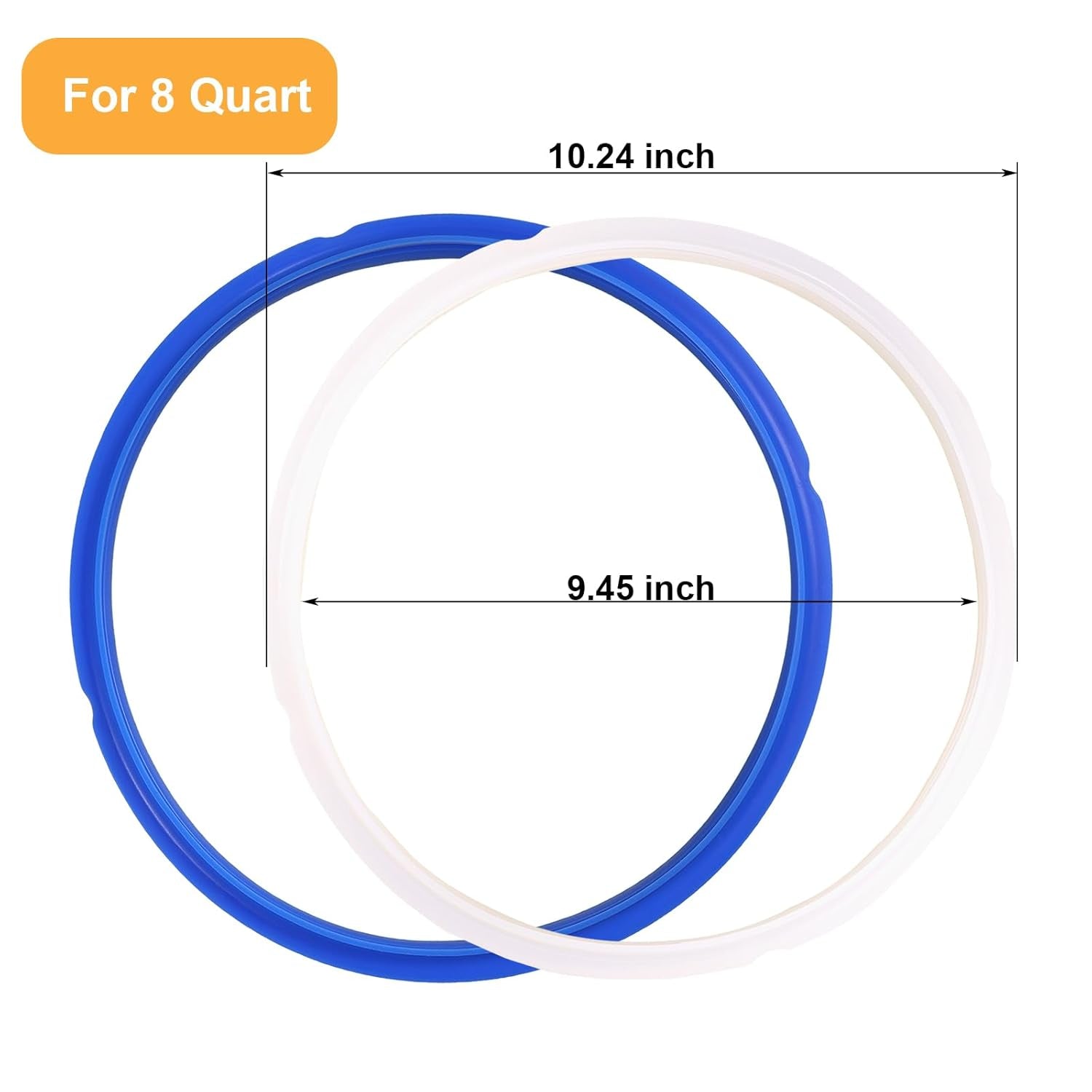 2 Pack Sealing Ring 8Qt for Instant Pot Sealing Ring 8 Quart, Premium Silicone G