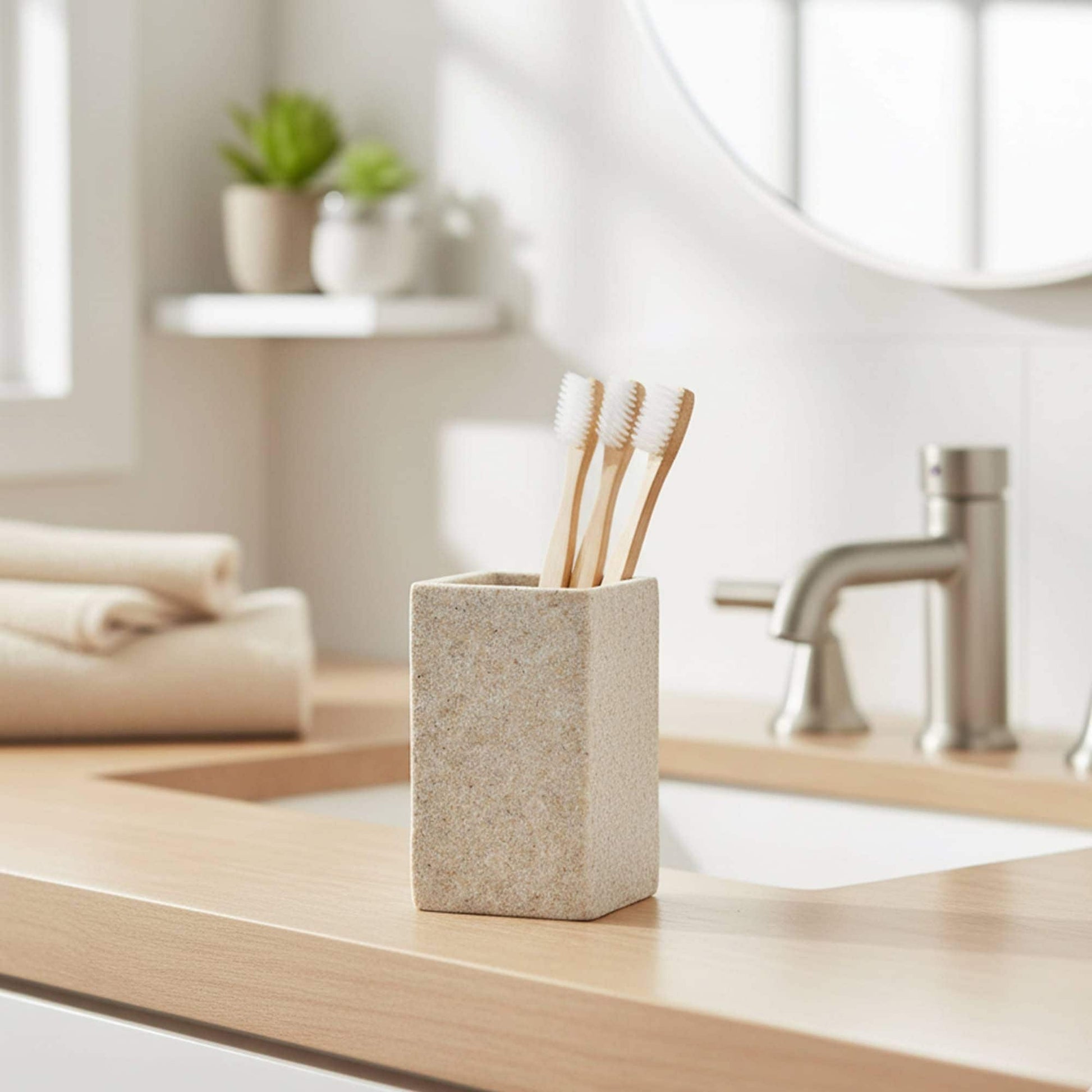 Collection Stone Effect Bath Accessory Set-4 Pieces