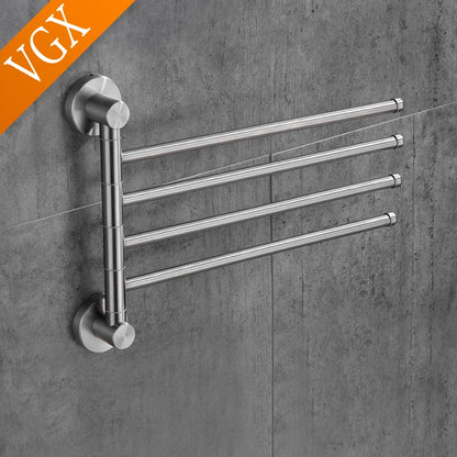 Activity Towel Racks 2-4-Arm Rotating Swivel Towel Bar Antique Wall-Hung Bathroom Towel Rack Holder Stainless Steel Brushed