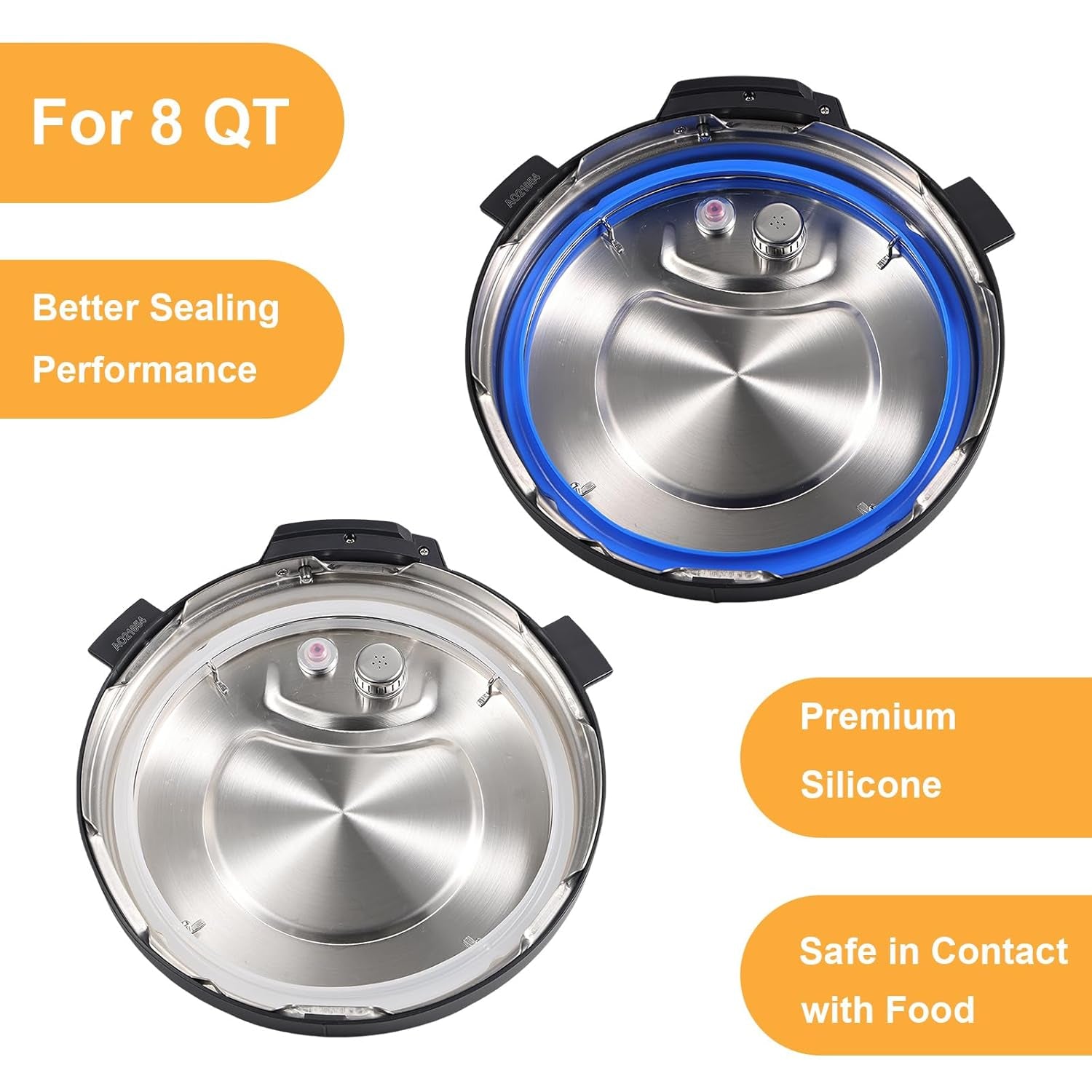 2 Pack Sealing Ring 8Qt for Instant Pot Sealing Ring 8 Quart, Premium Silicone G