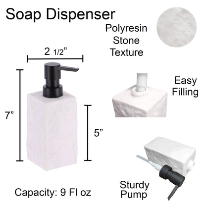 Collection Stone Effect Bath Accessory Set-4 Pieces