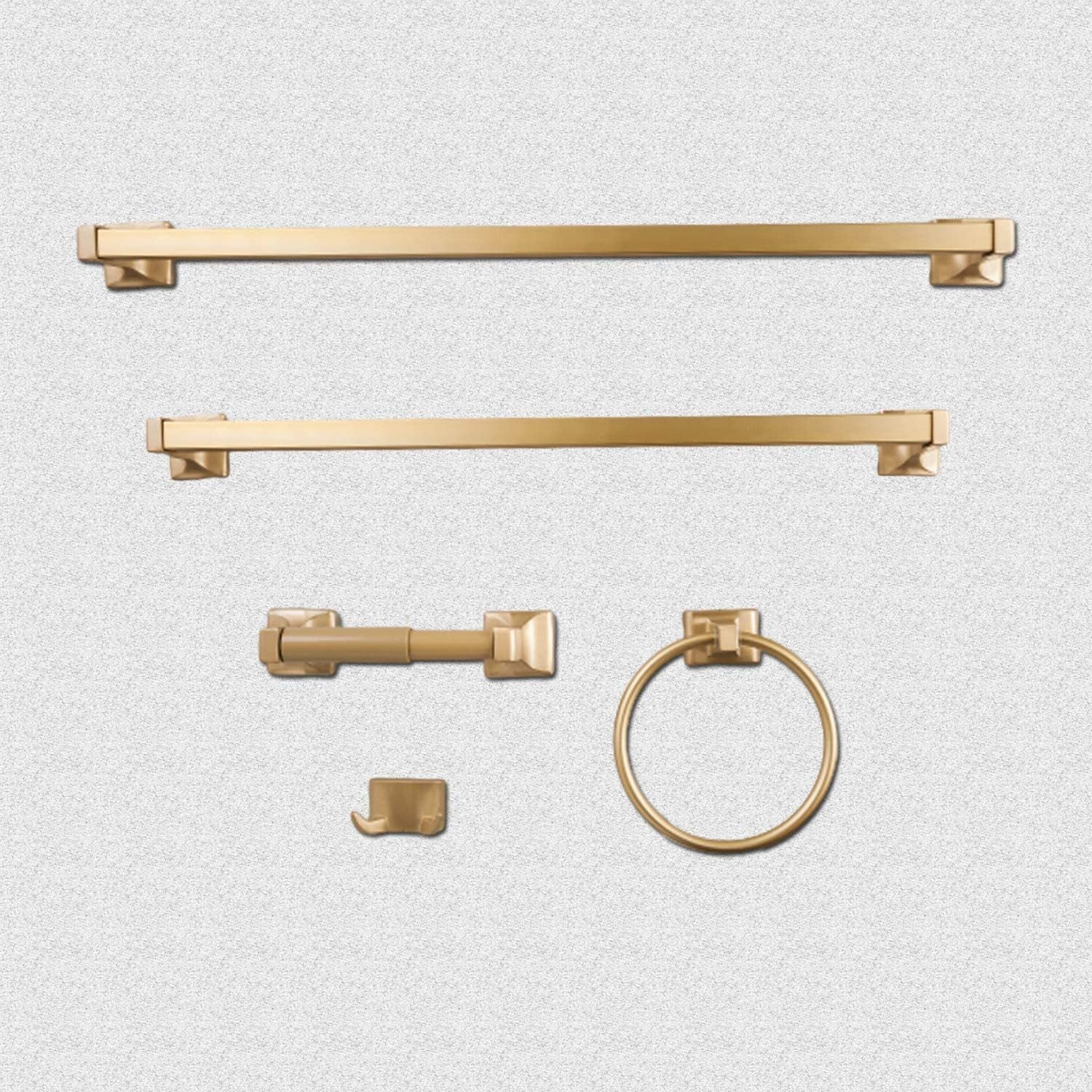 5 Pcs Bathroom Hardware Set Heavy Duty Hook Toilet Paper Holder Towel Ring Bar