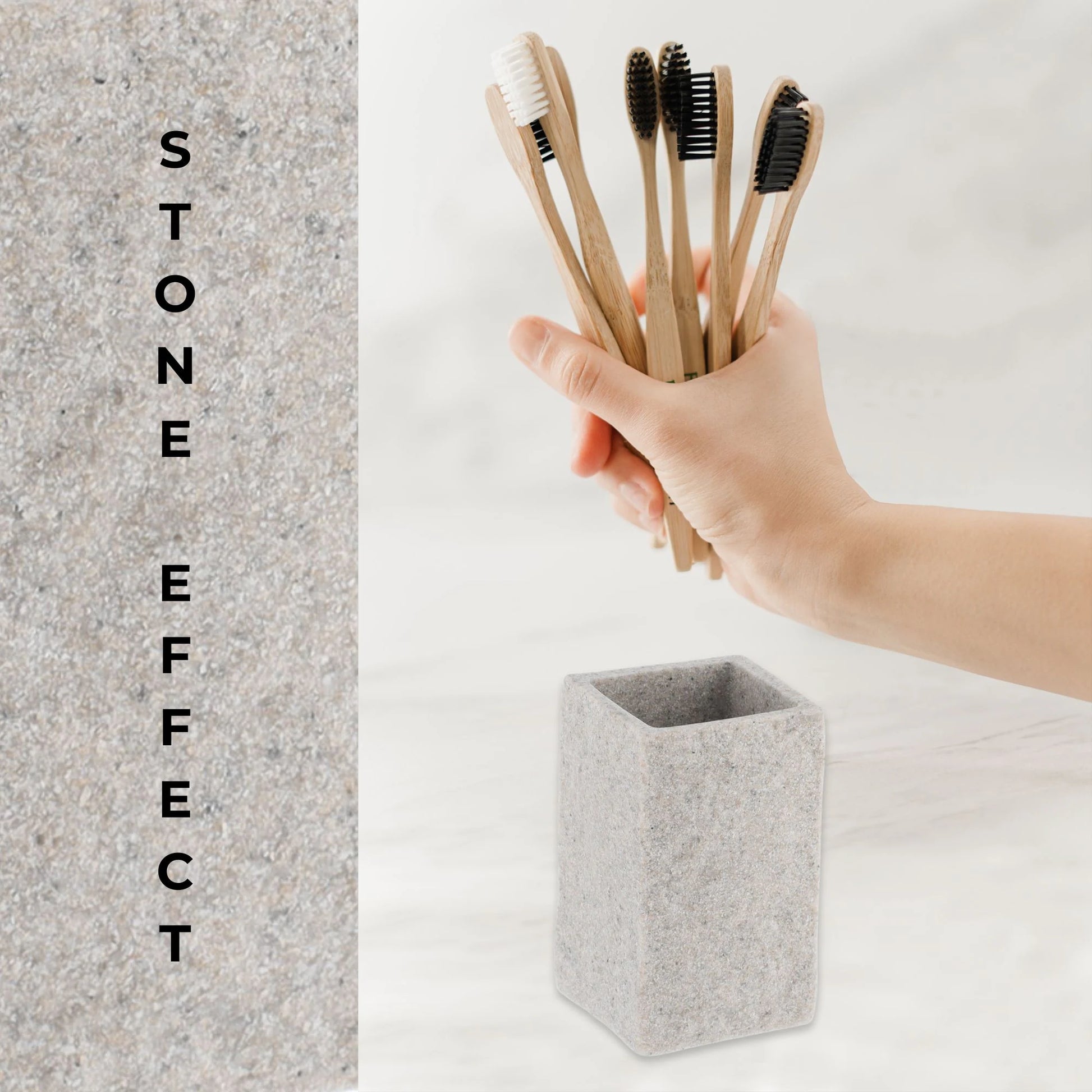 Collection Stone Effect Bath Accessory Set-4 Pieces