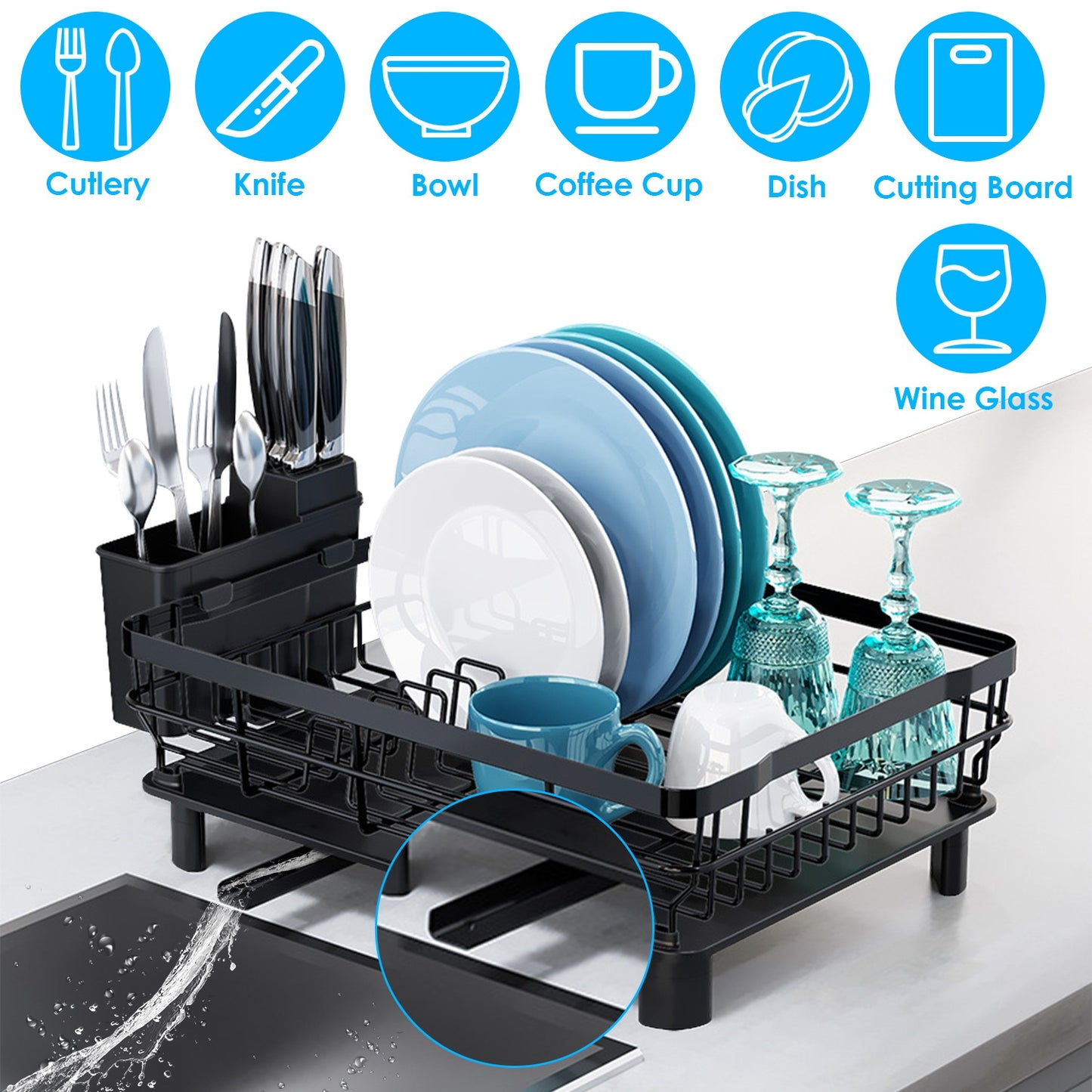 AquaDrain Dish Organizer