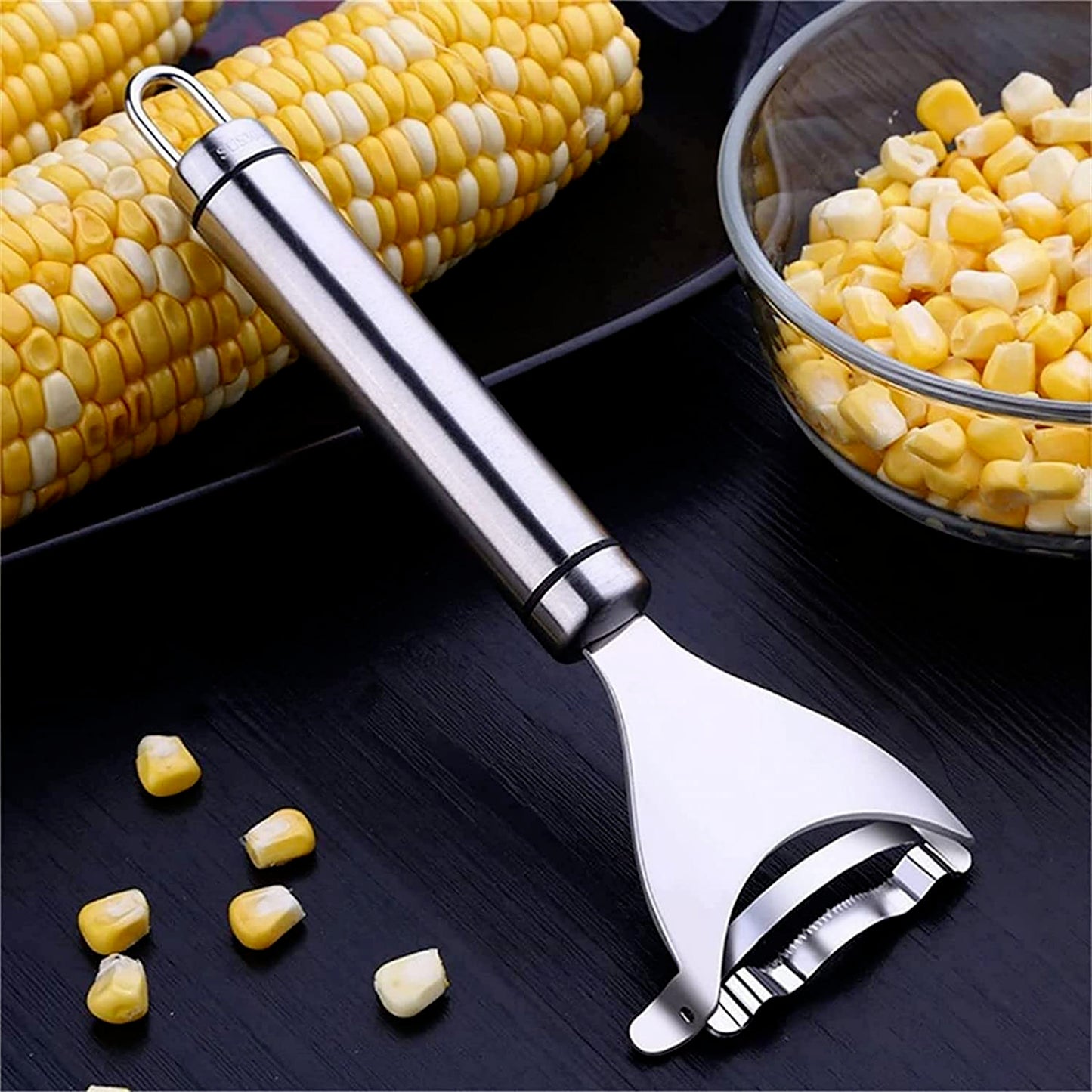 1X-2X Corn Cob Peeler Stainless Steel Thresher Stripper Remover Kitchen Cut Tool