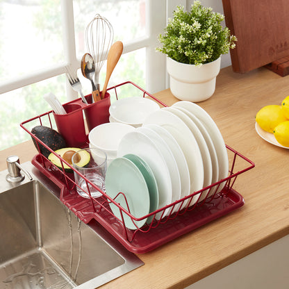 Juego De Escurridor De Platos De Fregadero De Cocina De 3 Piezas: Varios Colores Para Elegir
