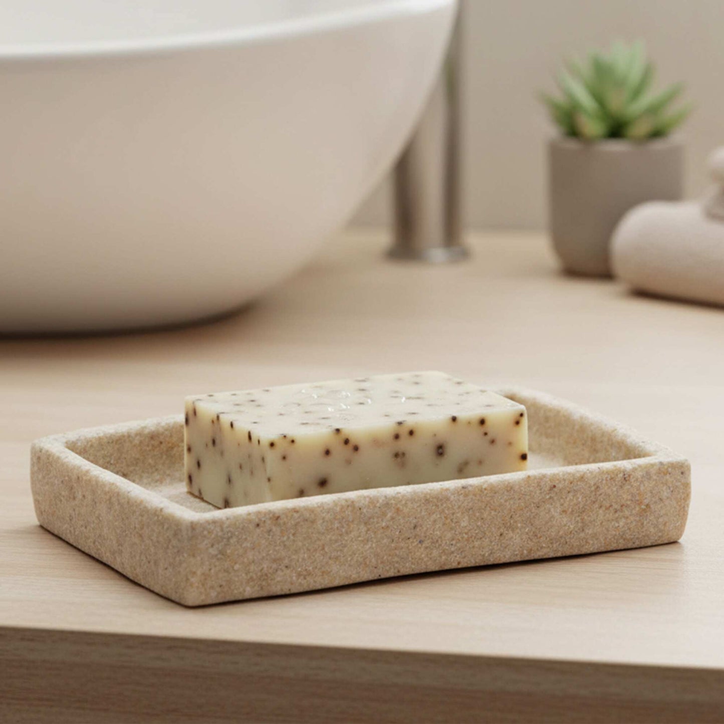 Collection Stone Effect Bath Accessory Set-4 Pieces